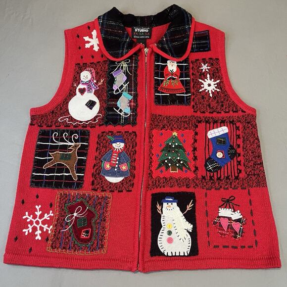 Designers Originals Jackets & Blazers - Vintage Designer Originals Fa La La Studio Christmas Sweater Vest Medium